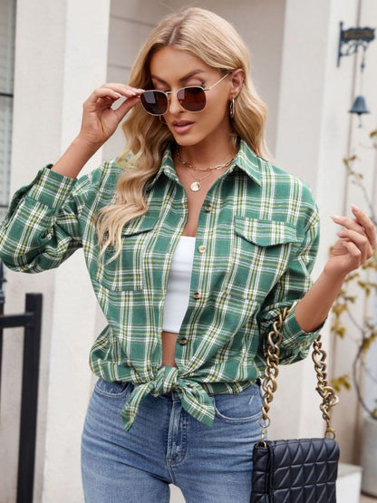 Mandy Plaid Button Up Long Sleeve Shirt (S-2XL - 7 Colors)