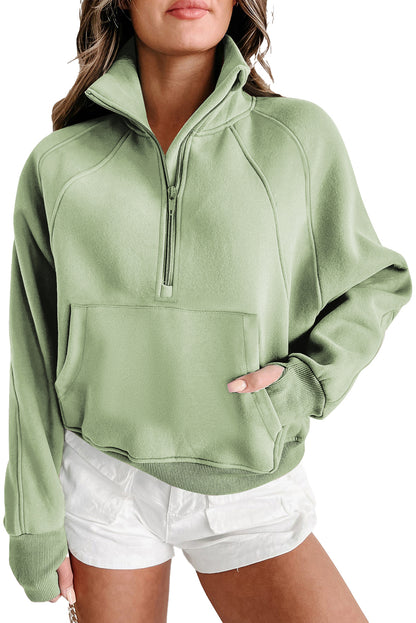 Quarter Zip Flamingo Collar Sweatshirt (S-3XL - 12 Colors)