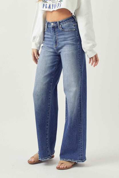 Risen High Rise Wide Leg Jeans (0-15)