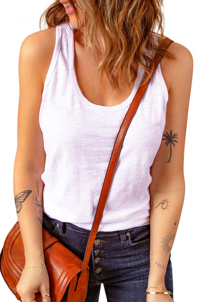 Blank Sleeveless U Neck Racerback Tank (S-2XL - 2 Colors)