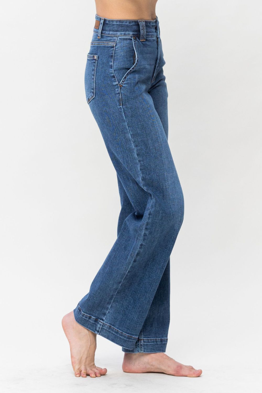 Judy Blue Double Button Wide Leg Jeans (0-24W)