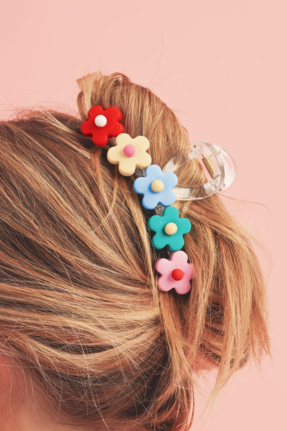 60's Flowers Multi-Color Hair Claw