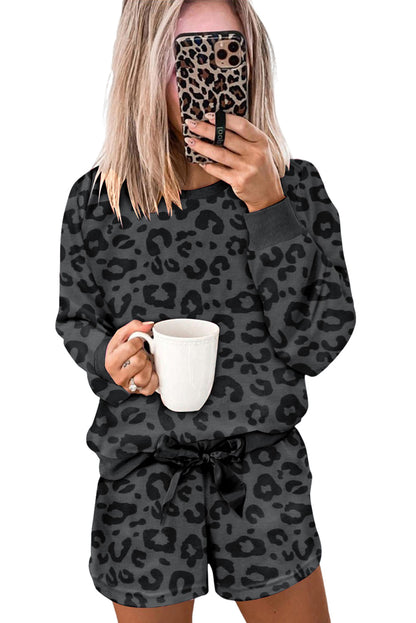 Leopard Long Sleeve + Shorts Set (S-3XL - 2 Colors)