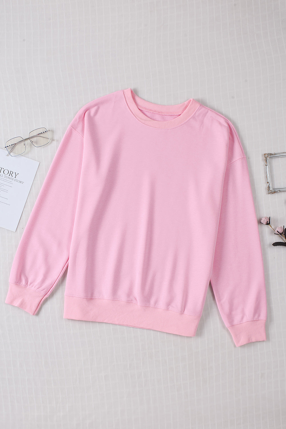 Blank Solid Knit Crew Neck Long Sleeve (S-2XL - 2 colors)