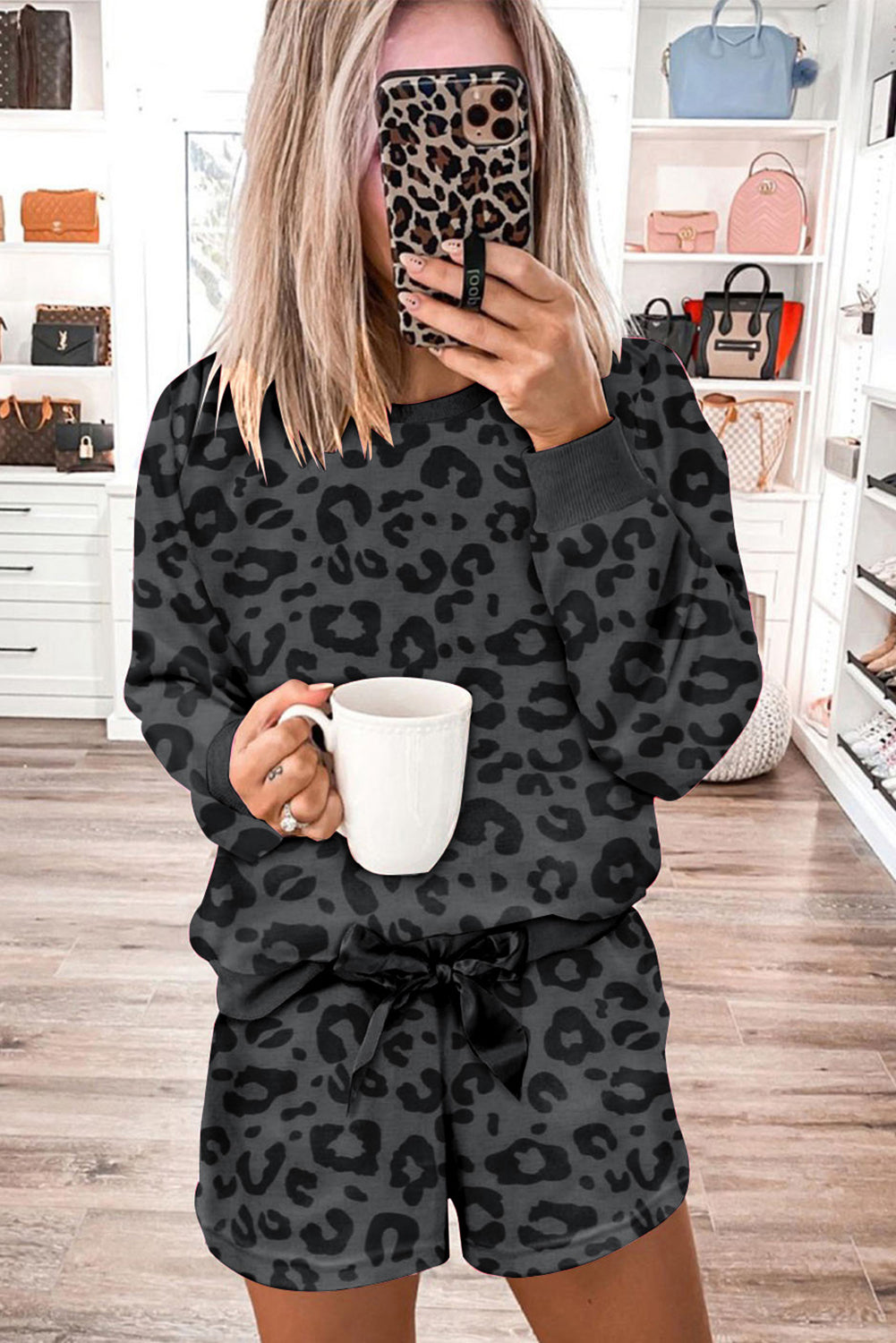 Leopard Long Sleeve + Shorts Set (S-3XL - 2 Colors)