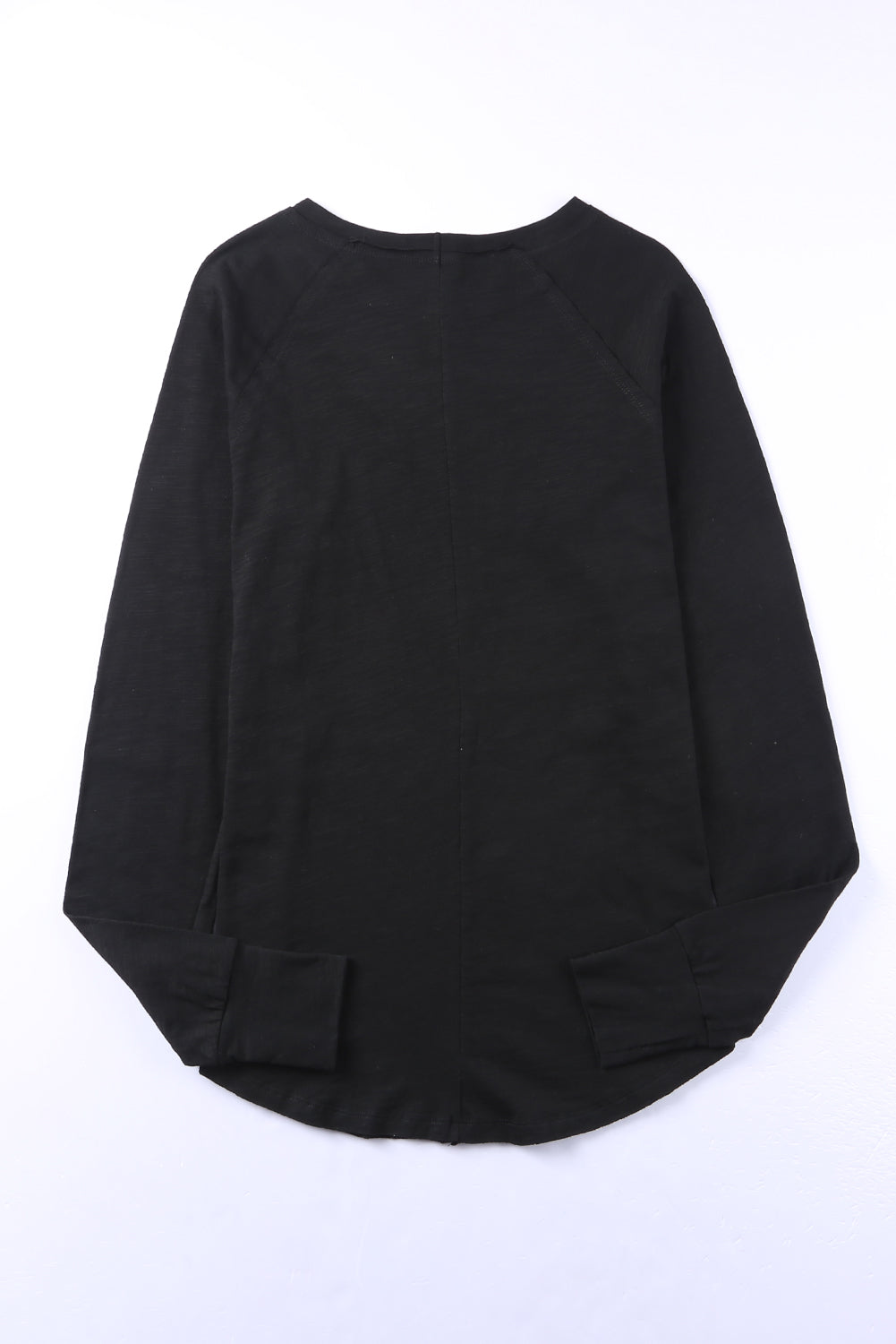 Blank Black Thumbhole Long Sleeve Top (S-2XL)