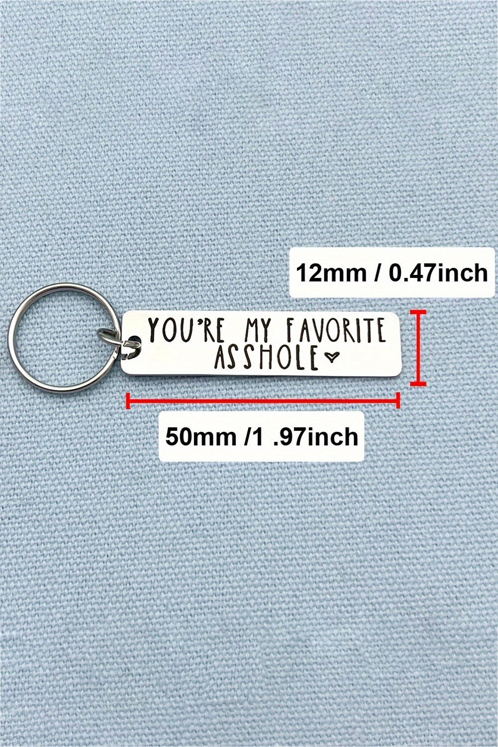 'My Favorite A**hole' Lettered Stainless Steel Keychain