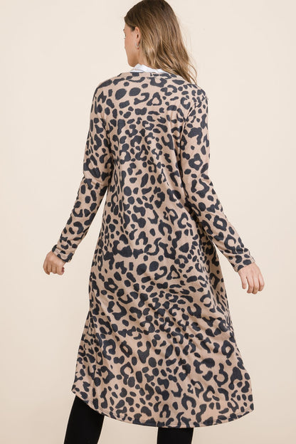 Celeste Leopard V-Neck Long Sleeve Cardigan (S-3XL)