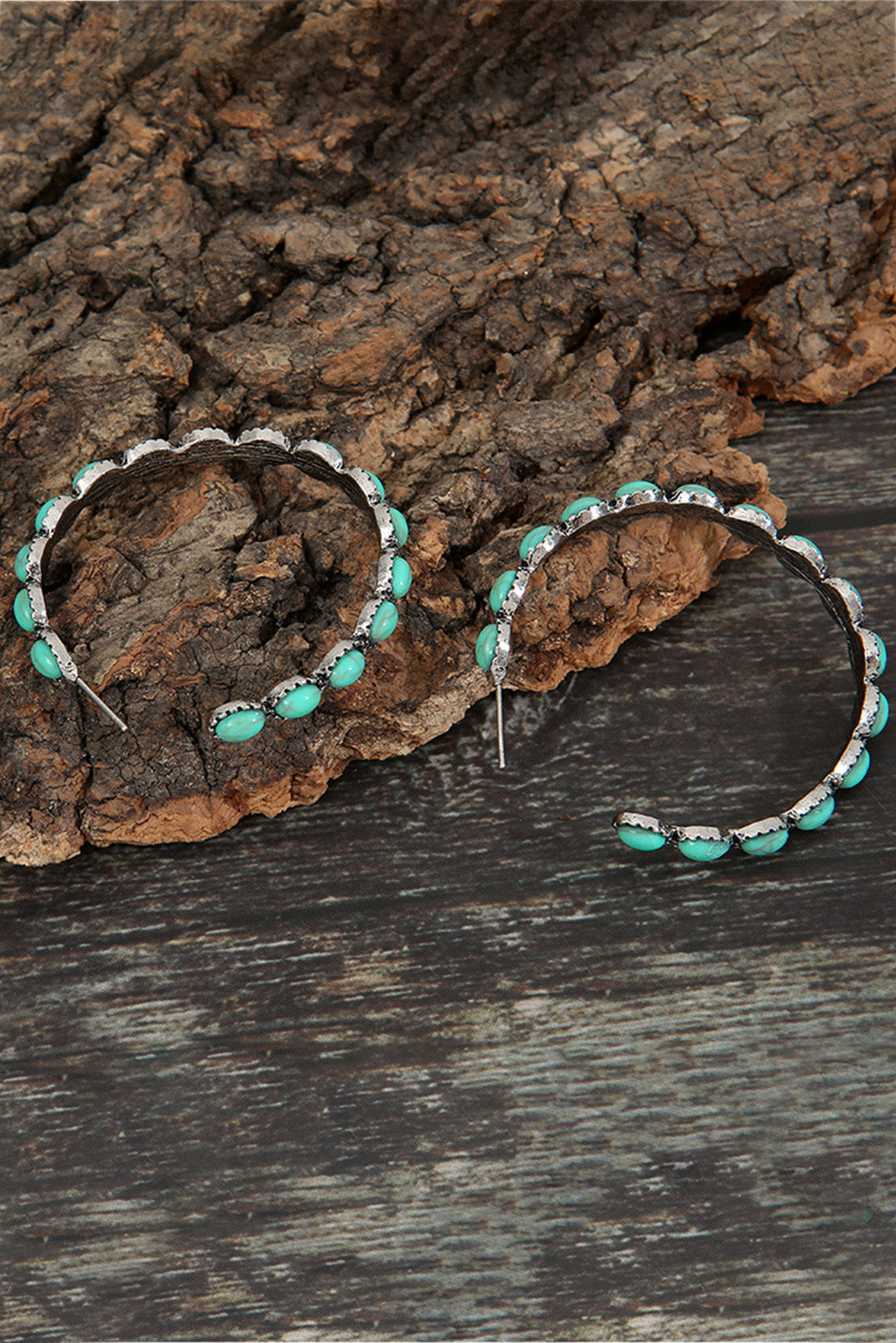 Bonbon Turquoise C Hoop Earrings