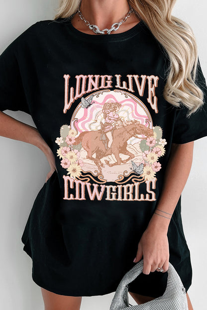 'Long Live Cowgirls' Oversize Graphic Tee (S-XL)