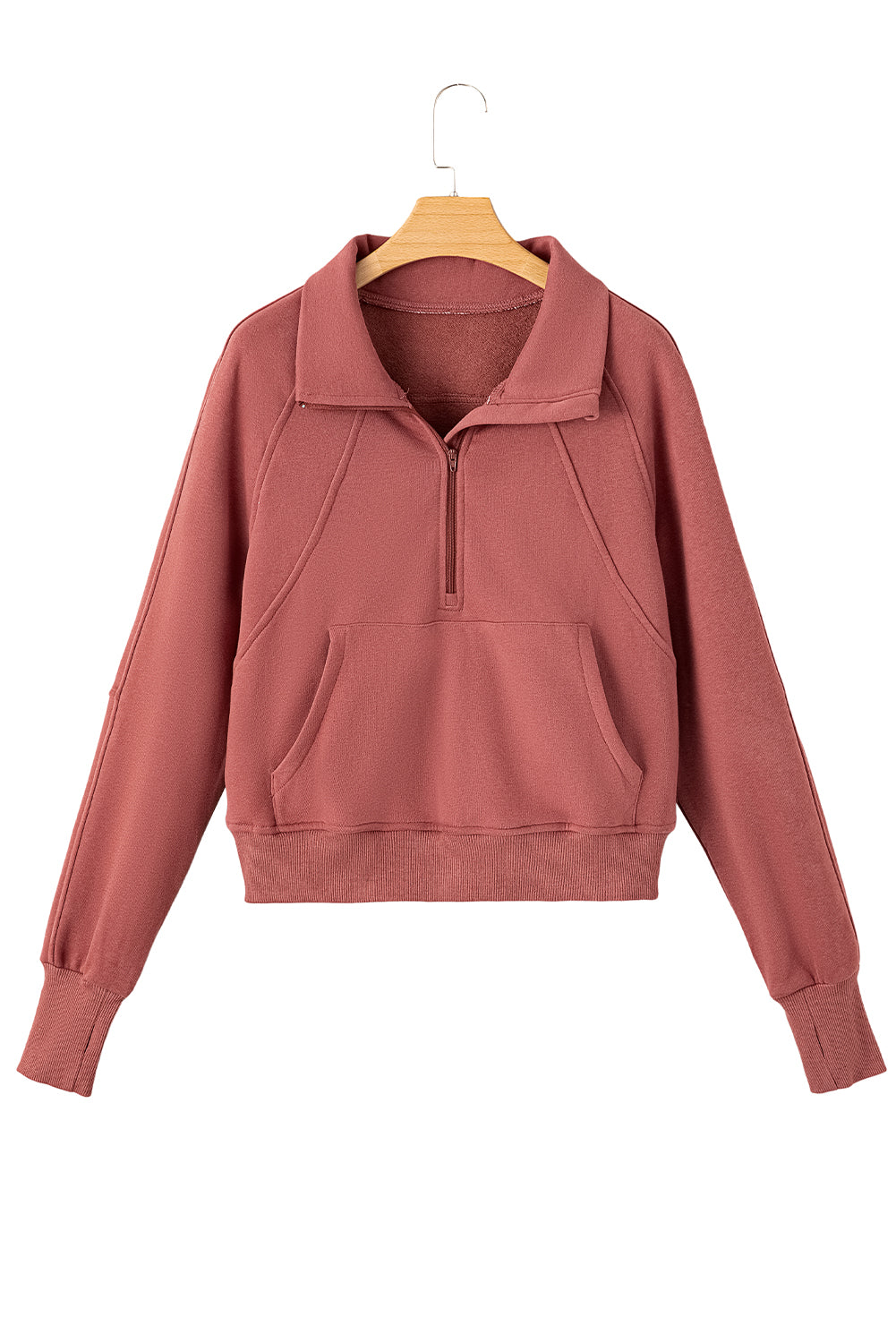 Quarter Zip Flamingo Collar Sweatshirt (S-3XL - 12 Colors)