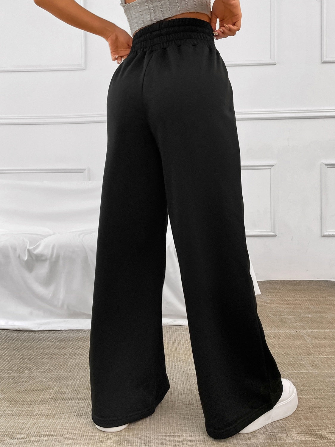 Honey Seam Drawstring Wide Leg Pants (S-2XL - 2 Colors)