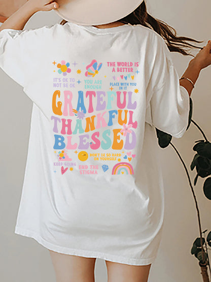 'Grateful Thankful Blessed' Short Sleeve T-Shirt (S-2XL - 8 Colors)