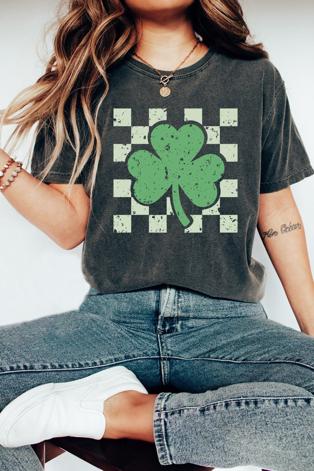 Clover Checkered Graphic Tee (S-XL)