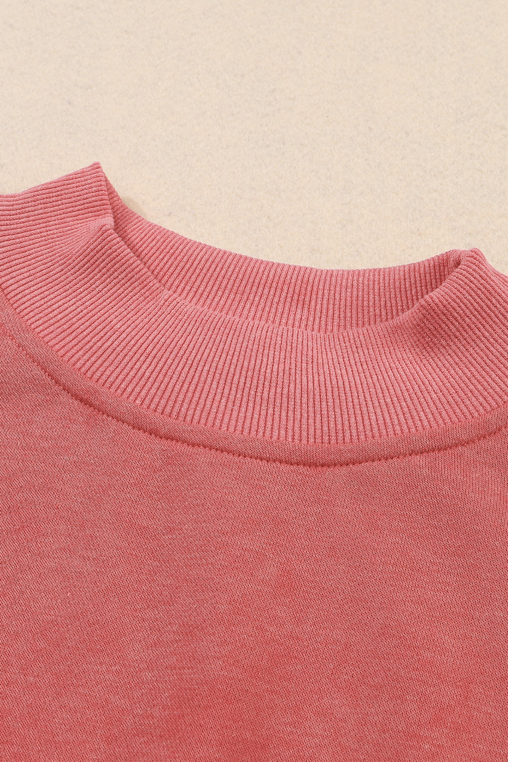 Brown Plain Drop Shoulder Crew Neck Sweatshirt