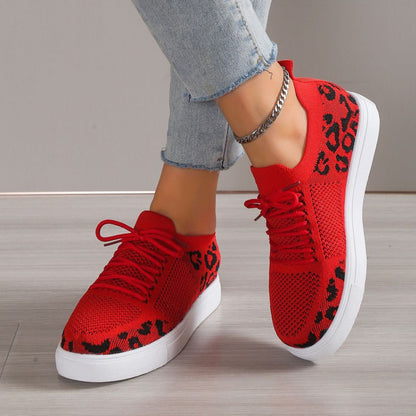 Lace-Up Leopard Flat Sneakers (3 Colors)