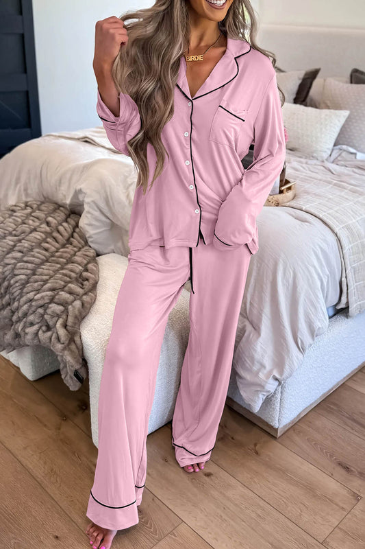 Long Sleeve Colorblock Patchwork 2-Piece (S-XL)
