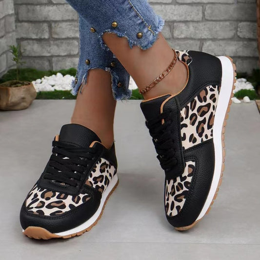 Camo/Leopard Printed Leather Athletic Shoes (4 Styles)