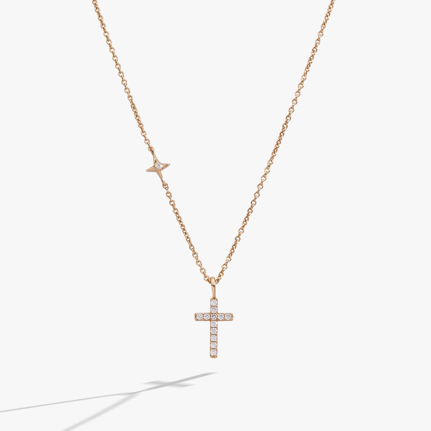 Cross Pave Crystal Pendant Necklace