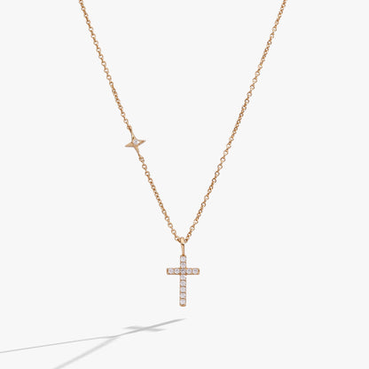 Cross Pave Crystal Pendant Necklace