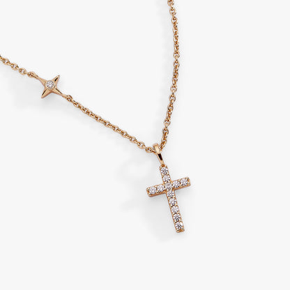 Cross Pave Crystal Pendant Necklace