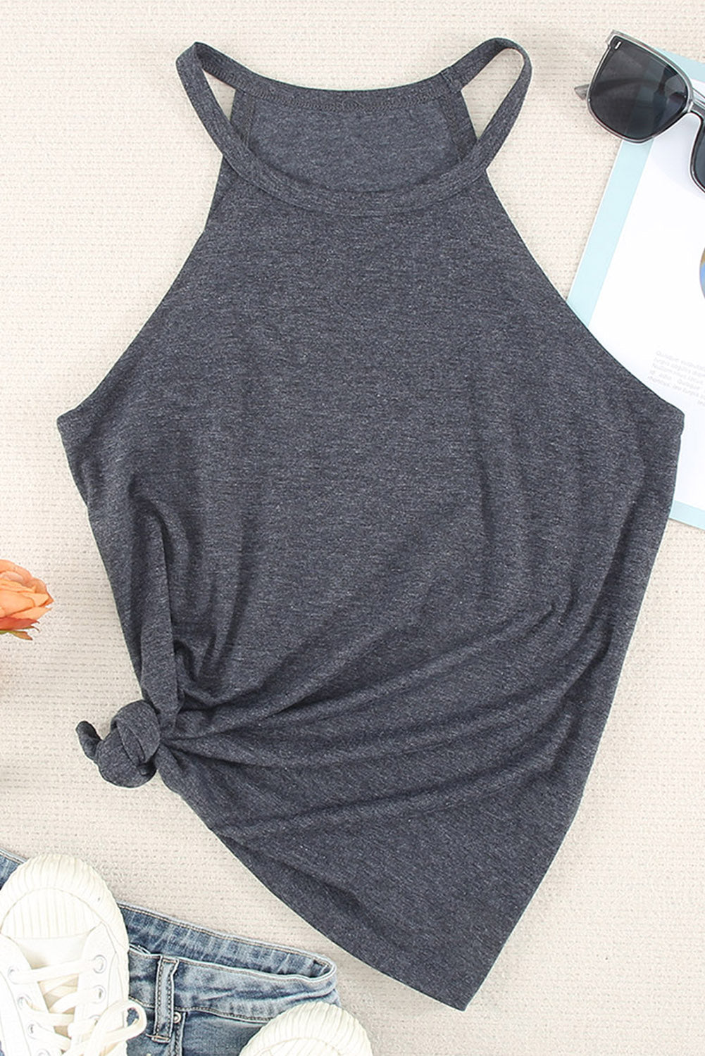 Blank Solid/Heather Crew Neck Tank Top (S-2XL - 4 colors)