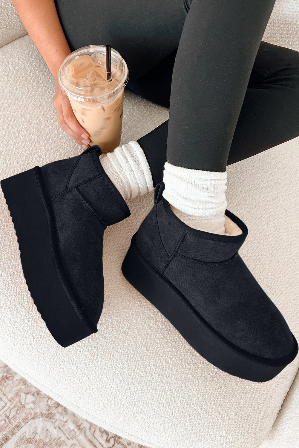 Ankle Fur Lined Suede Boots