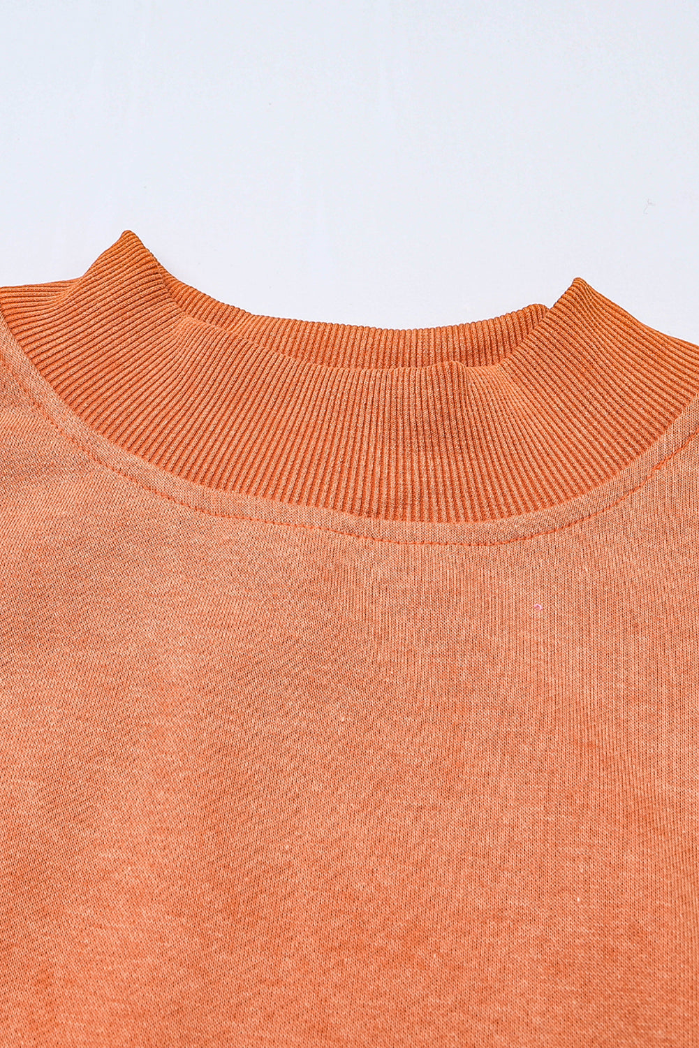 Brown Plain Drop Shoulder Crew Neck Sweatshirt