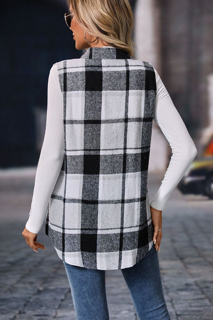 Plaid Button Up Vest (S-2XL - 4 Colors)