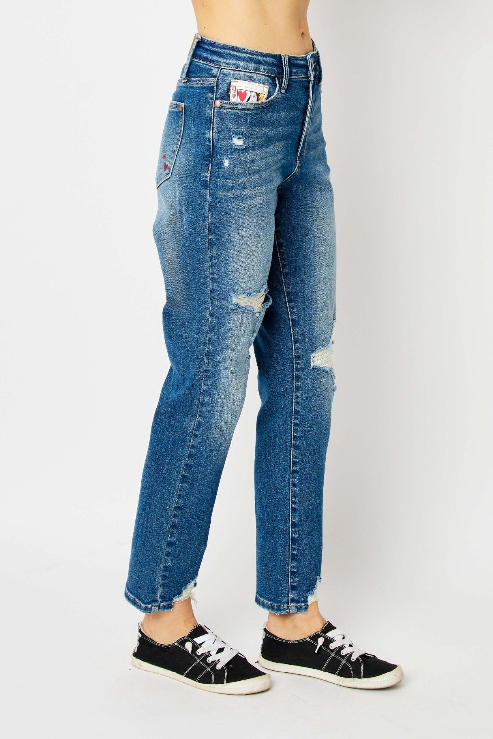 Judy Blue Queen Of Hearts Coin Pocket BF Jeans (0-24W)