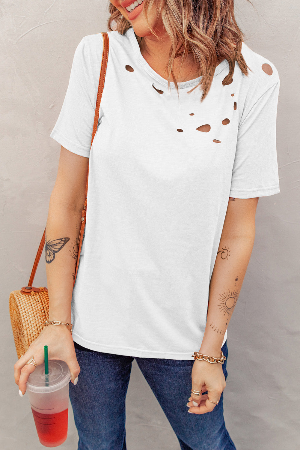 Blank Distressed Short Sleeve T-Shirt (3 colors)