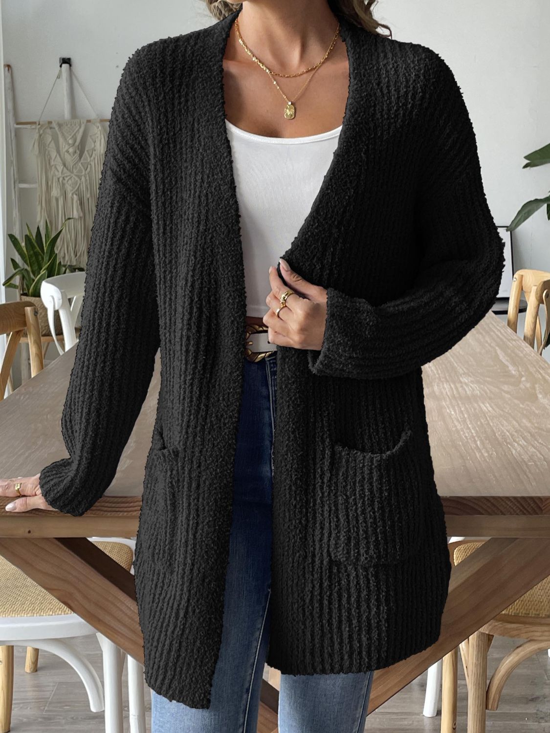 Open Front Long Sleeve Cardigan (S-XL - 3 Colors)