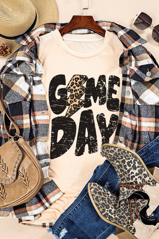 Leopard Lightening Game Day Crew Neck