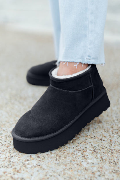 Ankle Fur Lined Suede Boots