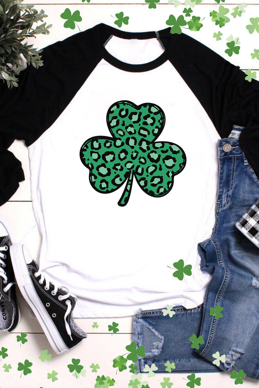 Leopard Clover Graphic 3/4 Tee (S-2XL)