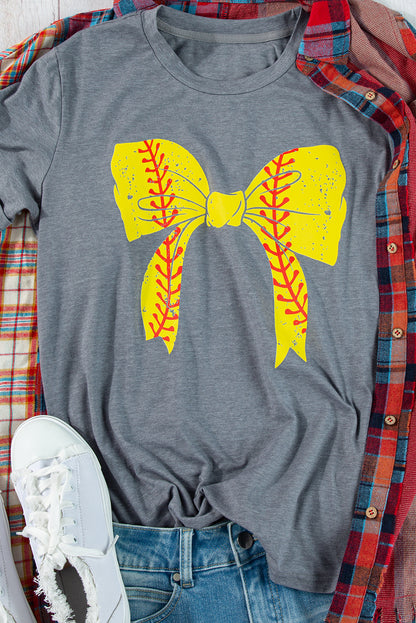 Baseball/Softball Bow Graphic Tee (S-2XL - 2 Styles)