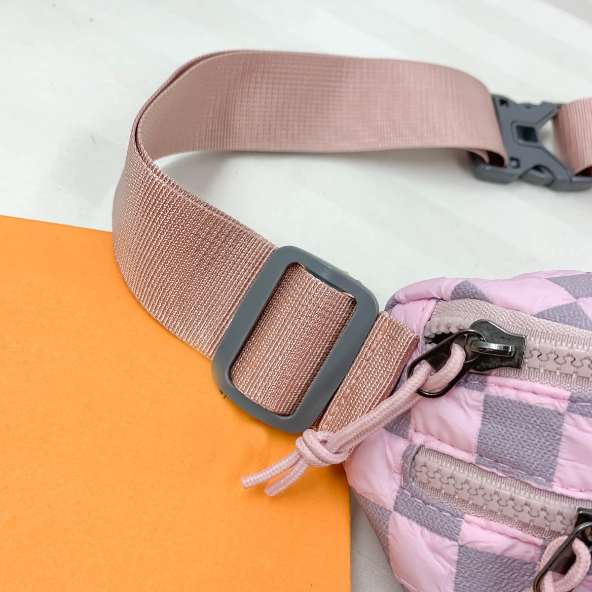 Checkered Adjustable Crossbody Bag