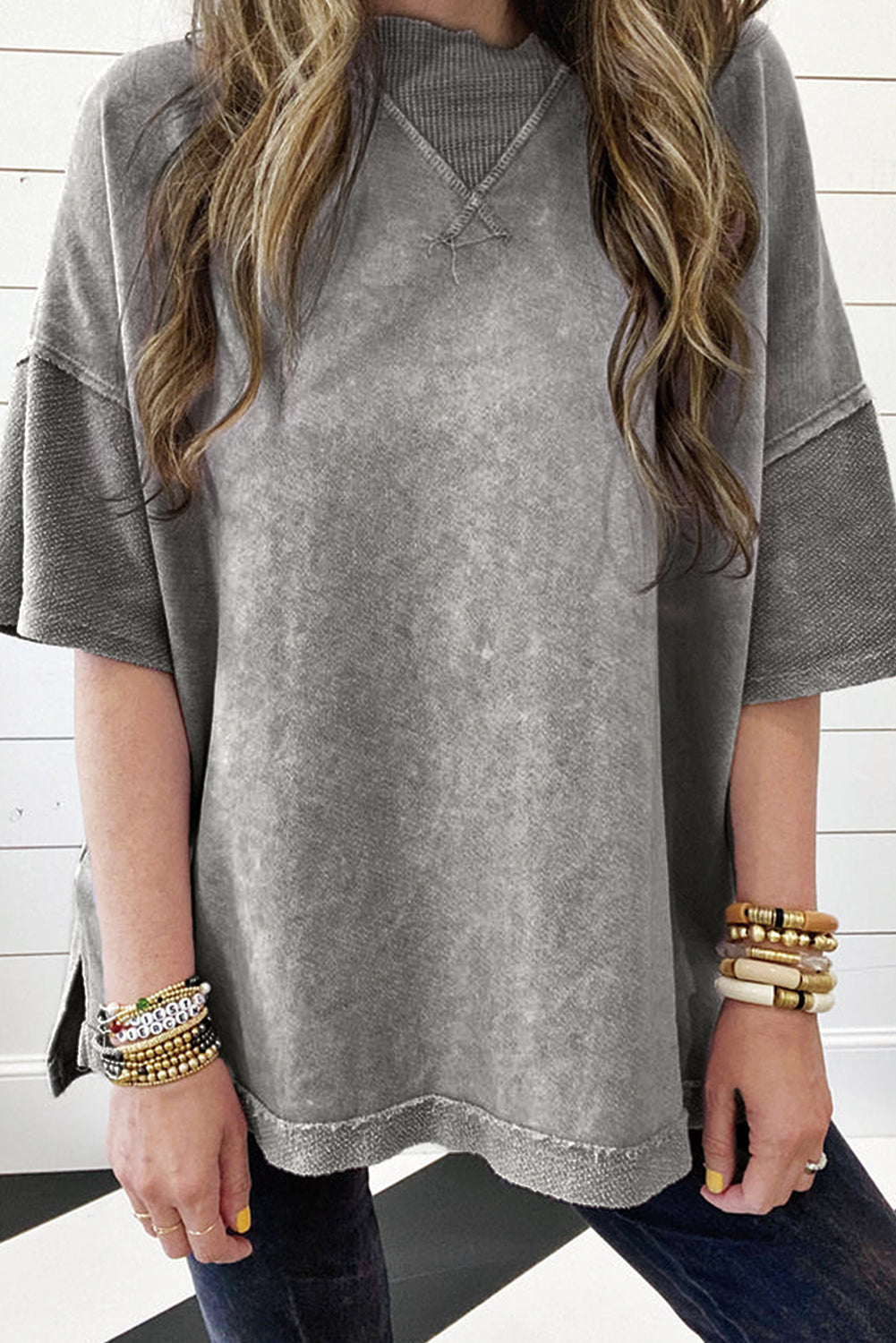 Mineral Wash Exposed Seam Oversized Tee (S-2XL - 3 Colors)