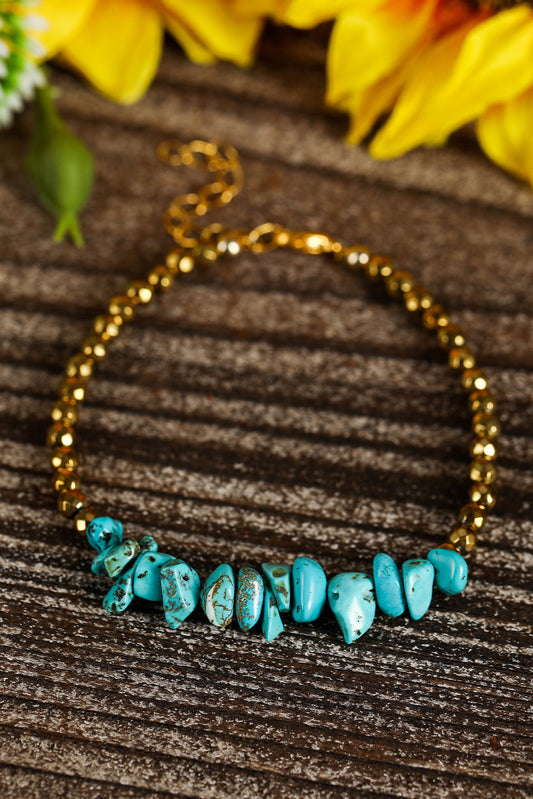 Gold Vintage Turquoise Adjustable Bracelet