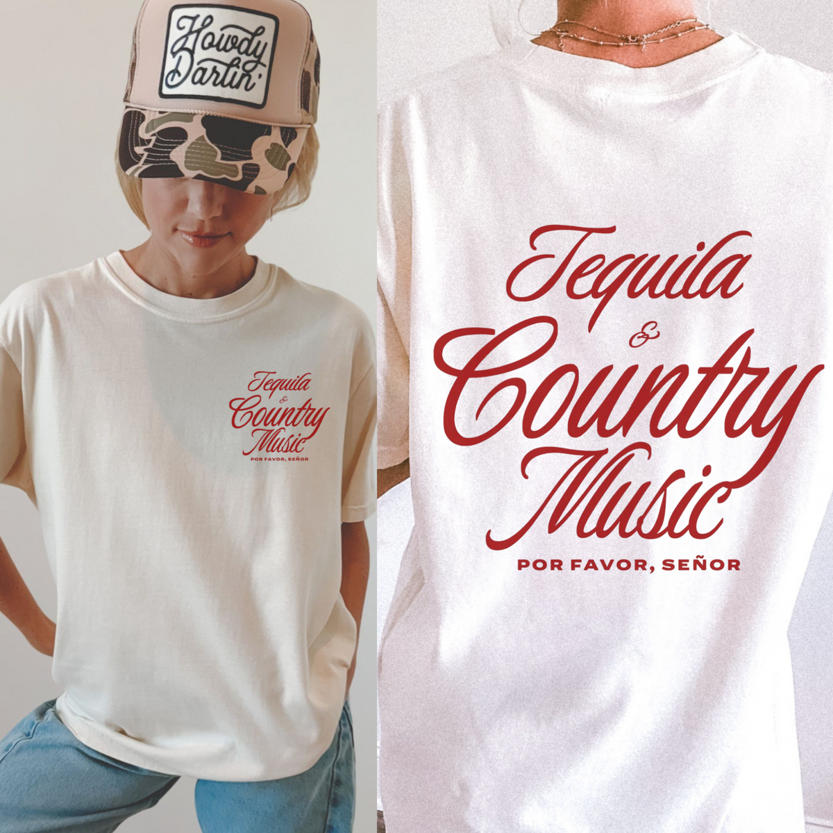 Tequila & Country Music Graphic Tee (S-2XL - 2 colors)