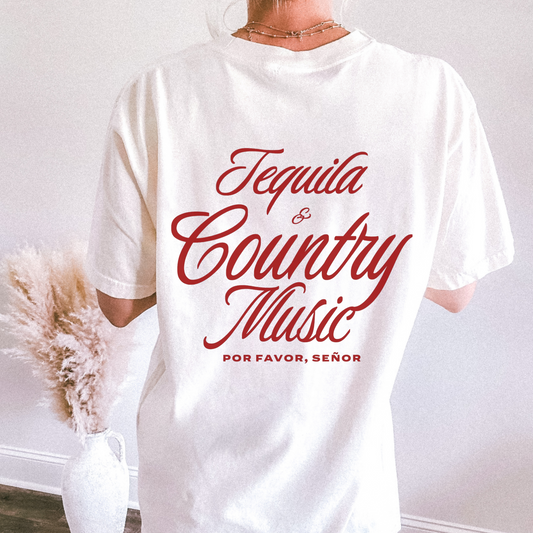 Tequila & Country Music Graphic Tee (S-2XL - 2 colors)