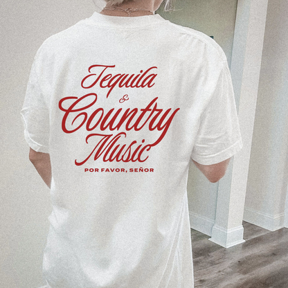 Tequila & Country Music Graphic Tee (S-2XL - 2 colors)