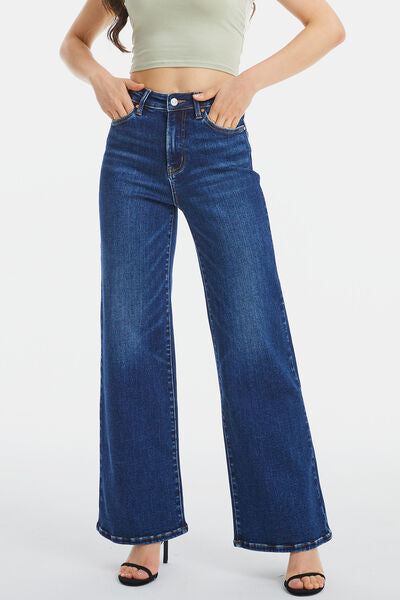 BAYEAS High Waist Cat's Whisker Wide Leg Jeans (0-22W)