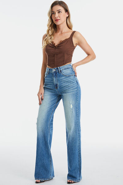 BAYEAS Ultra High-Waist Gradient Bootcut Jeans (0-22W)